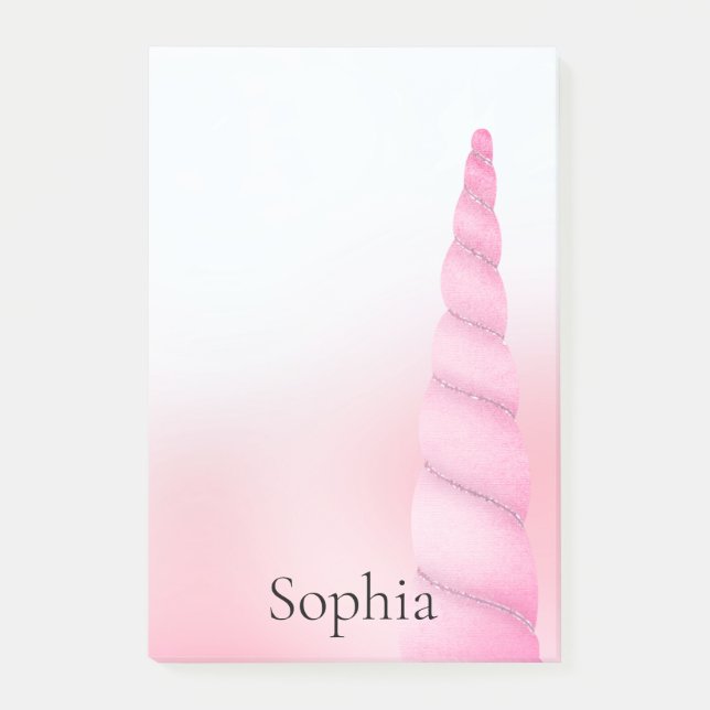 Post-it® Unicorne blanche rose (Devant)