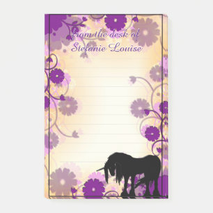Post-it® Unicorne mystique avec lignes (jaune avec violet)