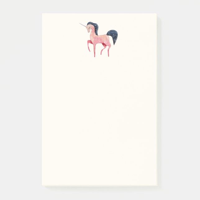 Post-it® Unicorne nordique rose avec Mane noir (Devant)