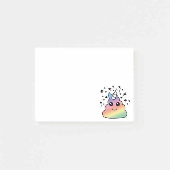 Post-it® Unicorne Rainbow Poop Emoji Kawaii (Devant)