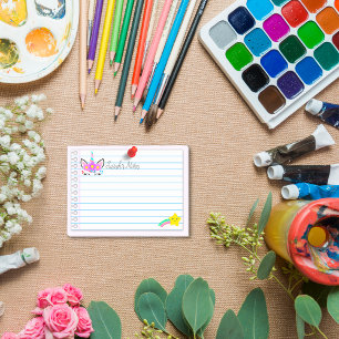 Post-it® Unicorne rose et étoile de tir arc-en-ciel 4" x 3"