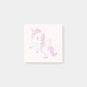 Post-it® Unicorne rose mignonne avec ailes