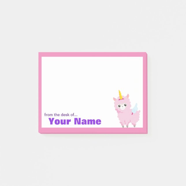Post-it® Unicorne rose personnalisée (Devant)