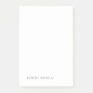Post-it® Unique moderne noir blanc Votre nom minimaliste