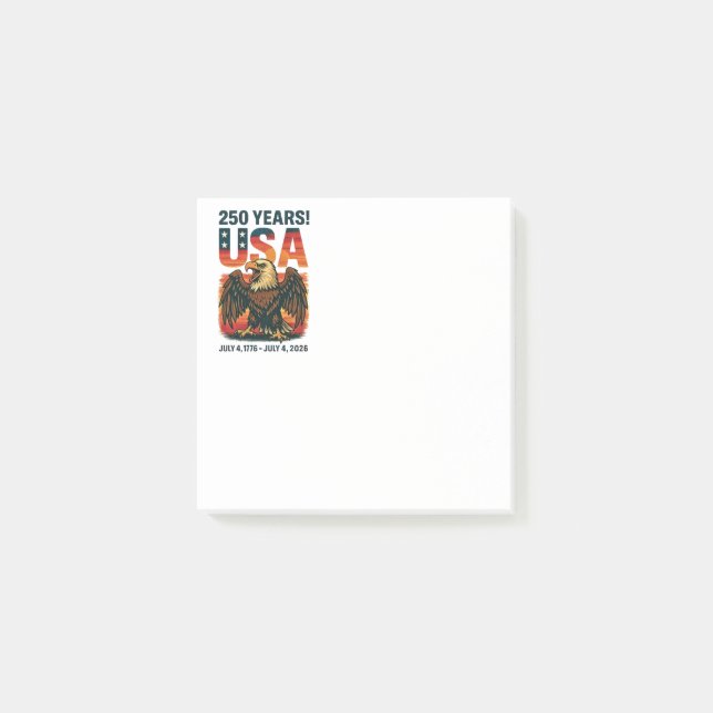 Post-it® USA 250 Years – Patriotic Bald Eagle July 4th 2026 (Devant)
