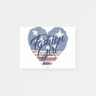 Post-it® USA Fashion girl, usa coeur flag nyc