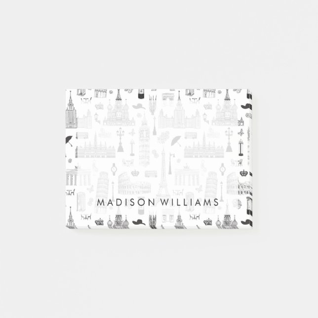 Post-it® Vacances En Europe Motif (Devant)