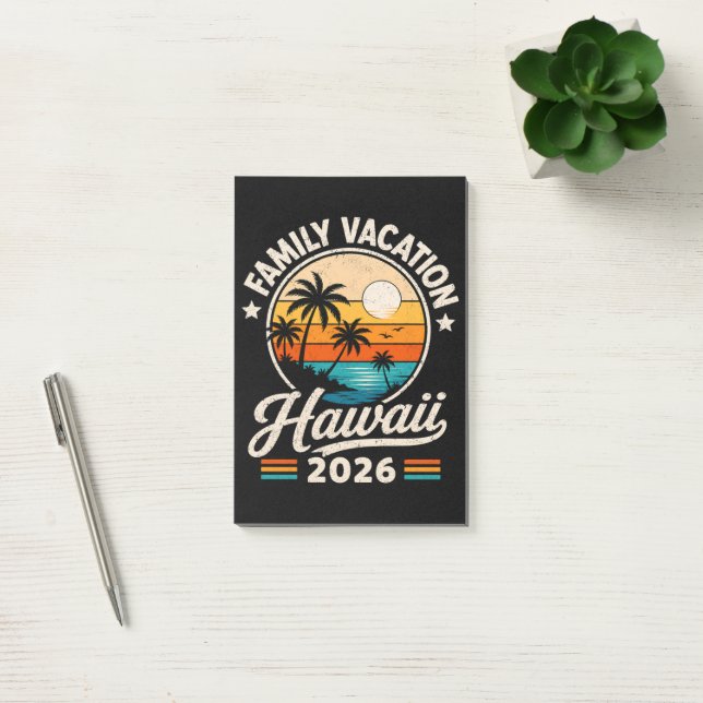 Post-it® Vacances en famille Hawaii 2026 (Bureau)