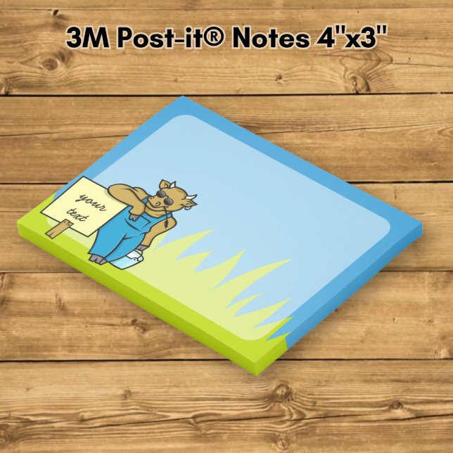Post-it® Vache avec pancarte (Créateur téléchargé)