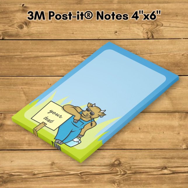 Post-it® Vache avec pancarte (Créateur téléchargé)