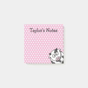 Post-it® Vache de dessin animé mignonne personnalisée