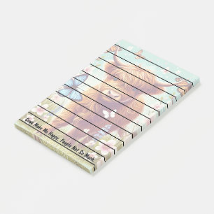 Post-it® Vache Highland avec papillons et fleurs printanièr