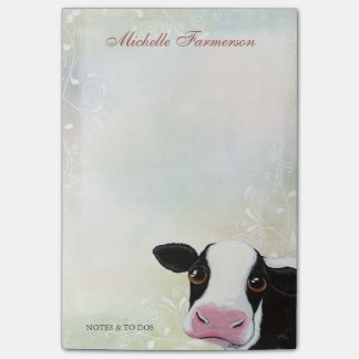 Post-it® Vache noire d'arc-en-ciel et blanche en pastel