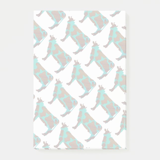 Post-it® Vache Silhouette Brown et Turquoise (Devant)