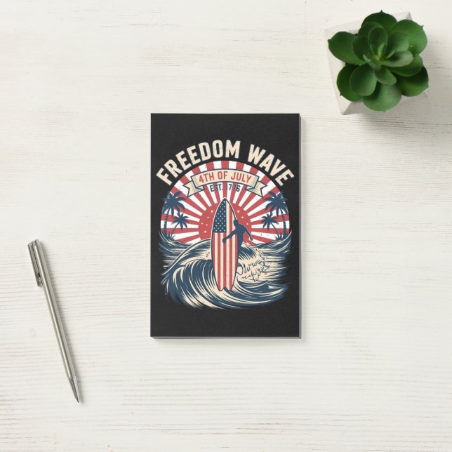 Post-it® Vague de liberté 4 juillet (Bureau)