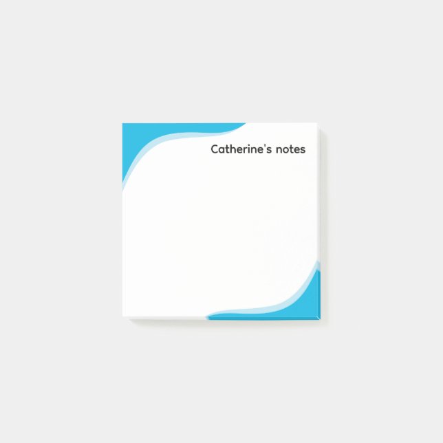 Post-it® Vagues bleues et noires simples personnalisables (Devant)