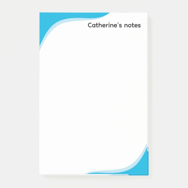 Post-it® Vagues bleues et noires simples personnalisables (Devant)