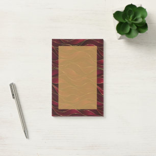 Post-it® Vagues de marbre rouge burgundy élégantes avec acc