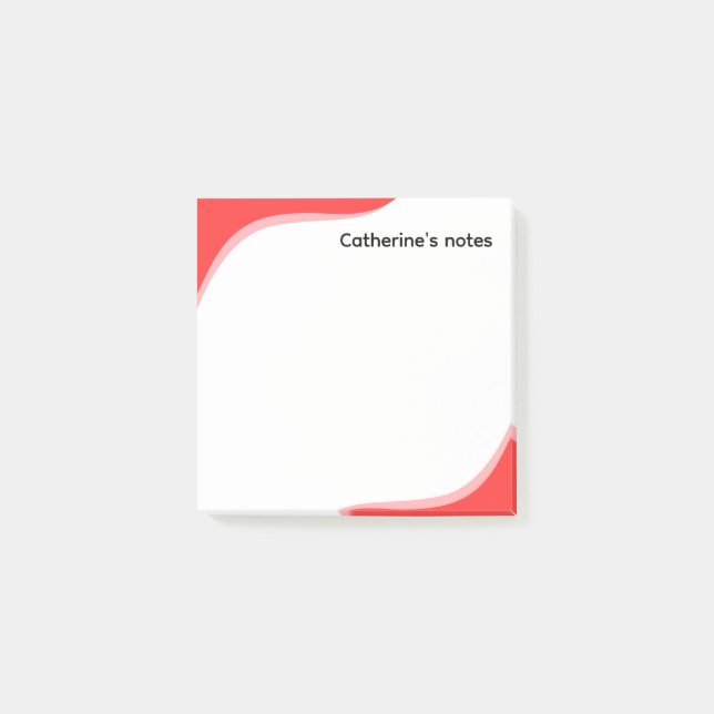 Post-it® Vagues rouges et noires simples personnalisables (Devant)