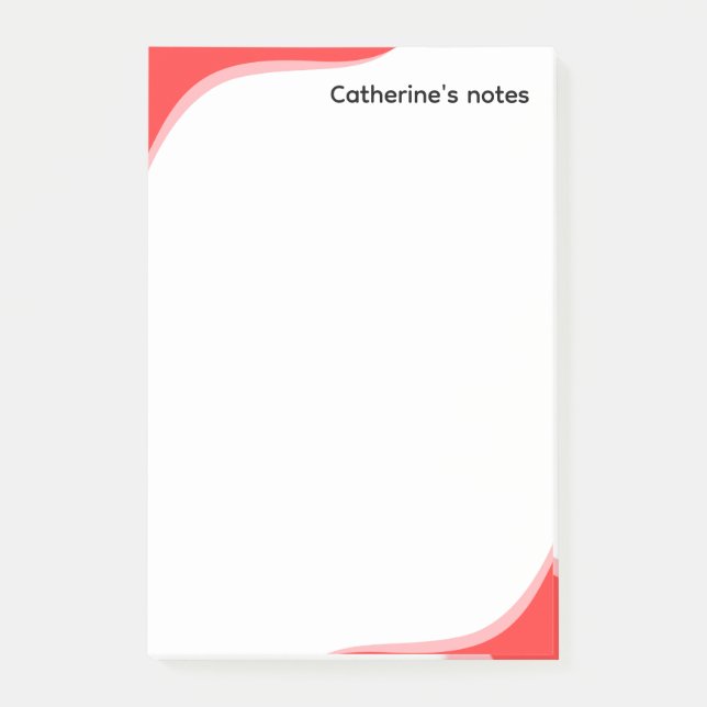 Post-it® Vagues rouges et noires simples personnalisables (Devant)