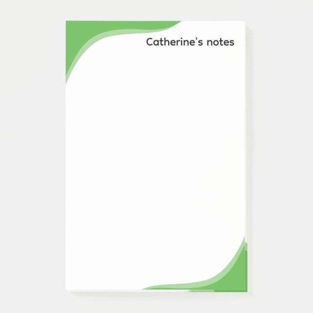 Post-it® Vagues vertes et noires simples personnalisables (Devant)