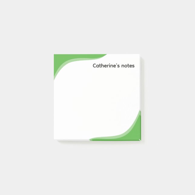Post-it® Vagues vertes et noires simples personnalisables (Devant)