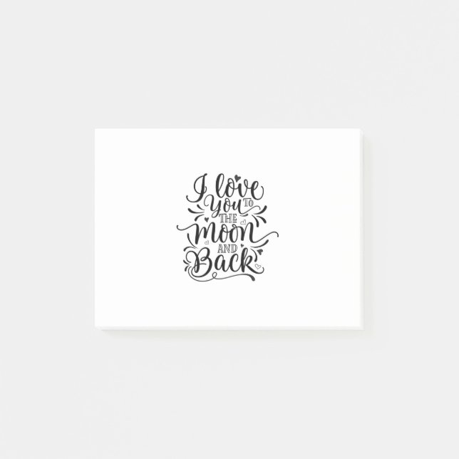 Post-it® Valentine Art Je T'Aime À La Lune (Devant)