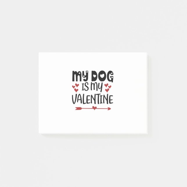 Post-it® Valentine Art Mon Chien Est Mon Valentin (Devant)