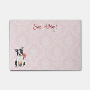 Post-it® Valentine Boston rose Terrier