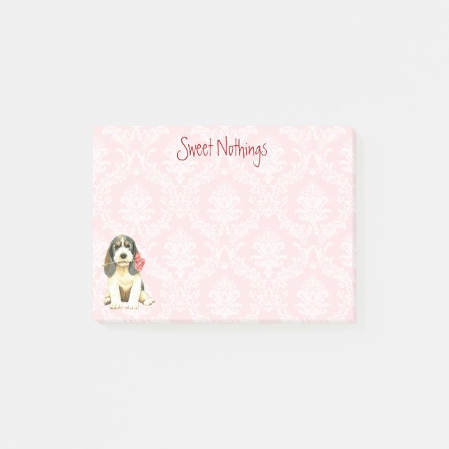 Post-it® Valentine Rose Petit Basset Griffon Vendeen (Devant)