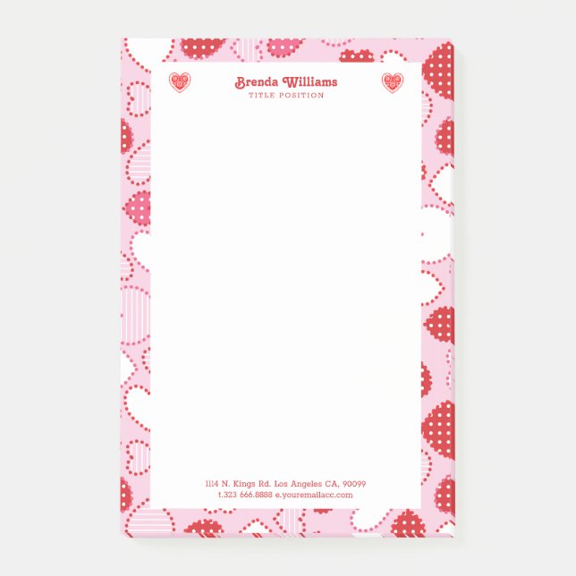 Post-it® Valentines couleurs coeur motif (Devant)