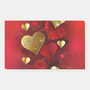 Post-it® Valentines dorées et rouges