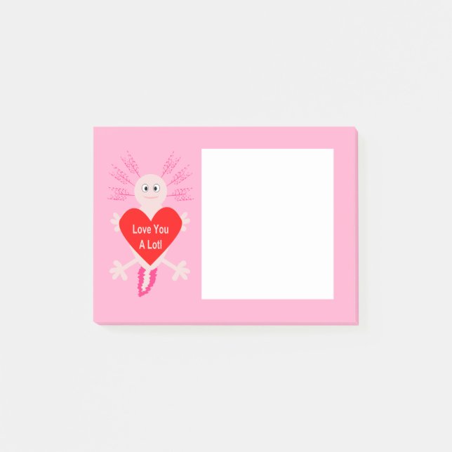 Post-it® Valentines Jour Amour Coeur Axolotl (Devant)