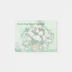 Post-it® Van Gogh Vase avec roses roses Vintages Fleurs Art