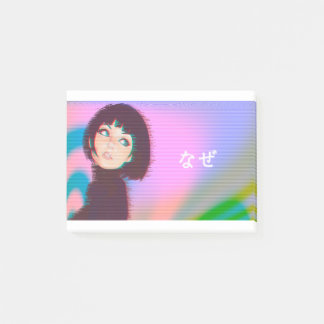Post-it® Vaporwave Kawaii vague de vapeur fille japonaise