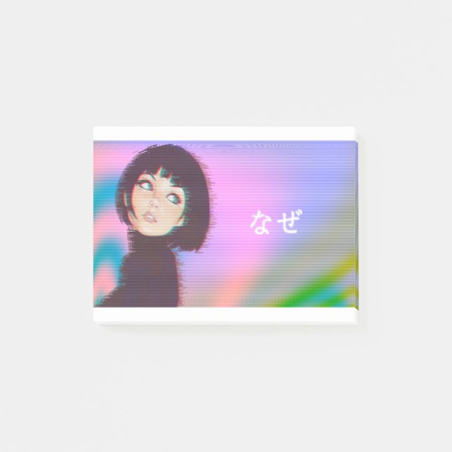 Post-it® Vaporwave Kawaii vague de vapeur fille japonaise (Devant)