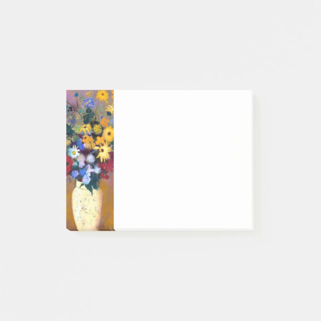 Post-it® Vase blanc avec fleurs Odilon Redon (Devant)