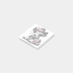 Post-it® Veau mignon portant un chapeau orné de fleurs