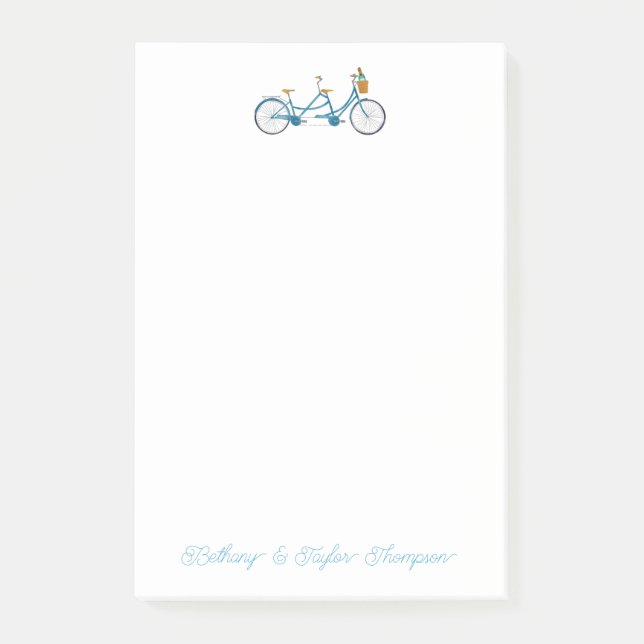 Post-it® Vélo pour deux aquarelles Vélo et Noms (Devant)