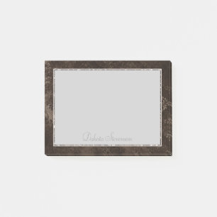 Post-it® Velvety Bronze Damask   Mocha Brown Grunge Baroque