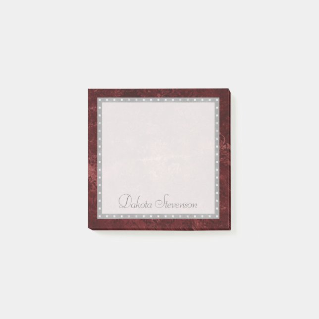 Post-it® Velvety Damask | Baroque Crimson Red Grunge (Devant)