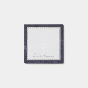 Post-it® Velvety Indigo Damask Grunge Baroque de minuit