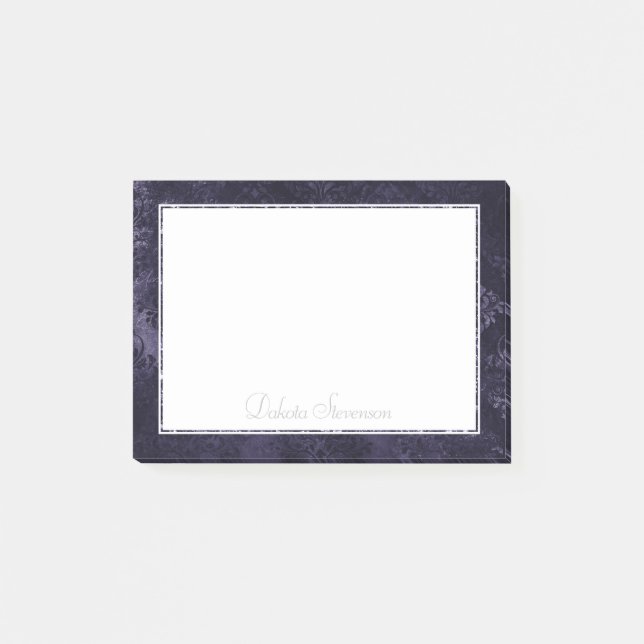 Post-it® Velvety Midnight Damask | Indigo Purple Grunge (Devant)