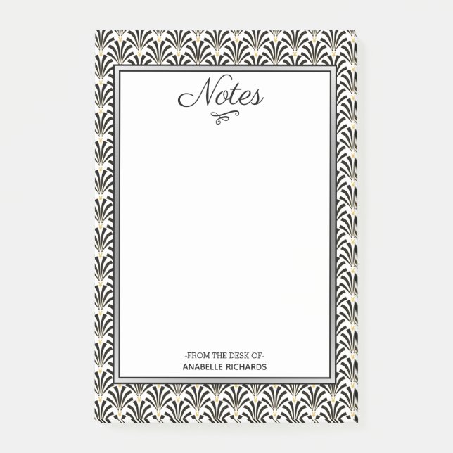 Post-it® Ventilateurs Art déco noir et blanc des années 192 (Devant)