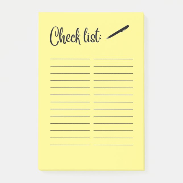 POST-IT® VÉRIFIER LA LISTE (Devant)