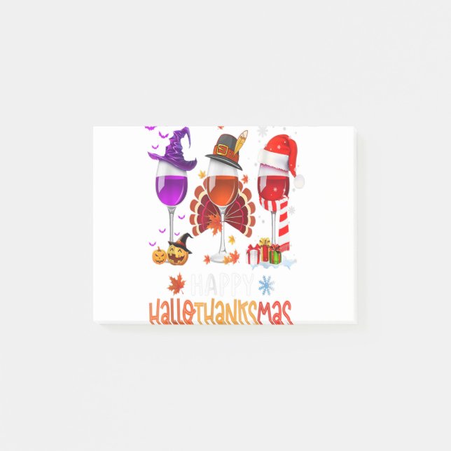 Post-it® Verre à vin Thankgiving Joyeux cadeaux Hallothanks (Devant)