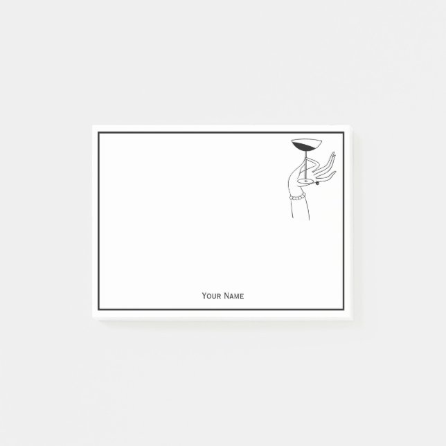 Post-it® Verre de champagne de la main de la dame Art déco (Devant)