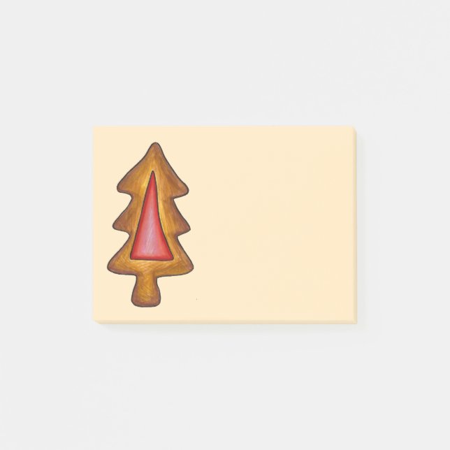 Post-it® Verre Rouge Noël Arbre Cookie Holiday (Devant)