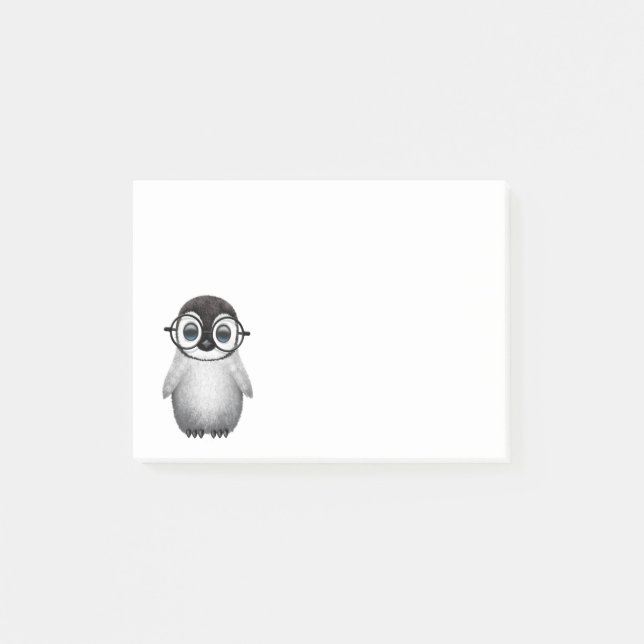 Post-it® Verres de port d'oeil de pingouin mignon de bébé (Devant)