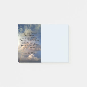 Post-it® Vers de bible d'arc-en-ciel de 29:11 de Jérémie